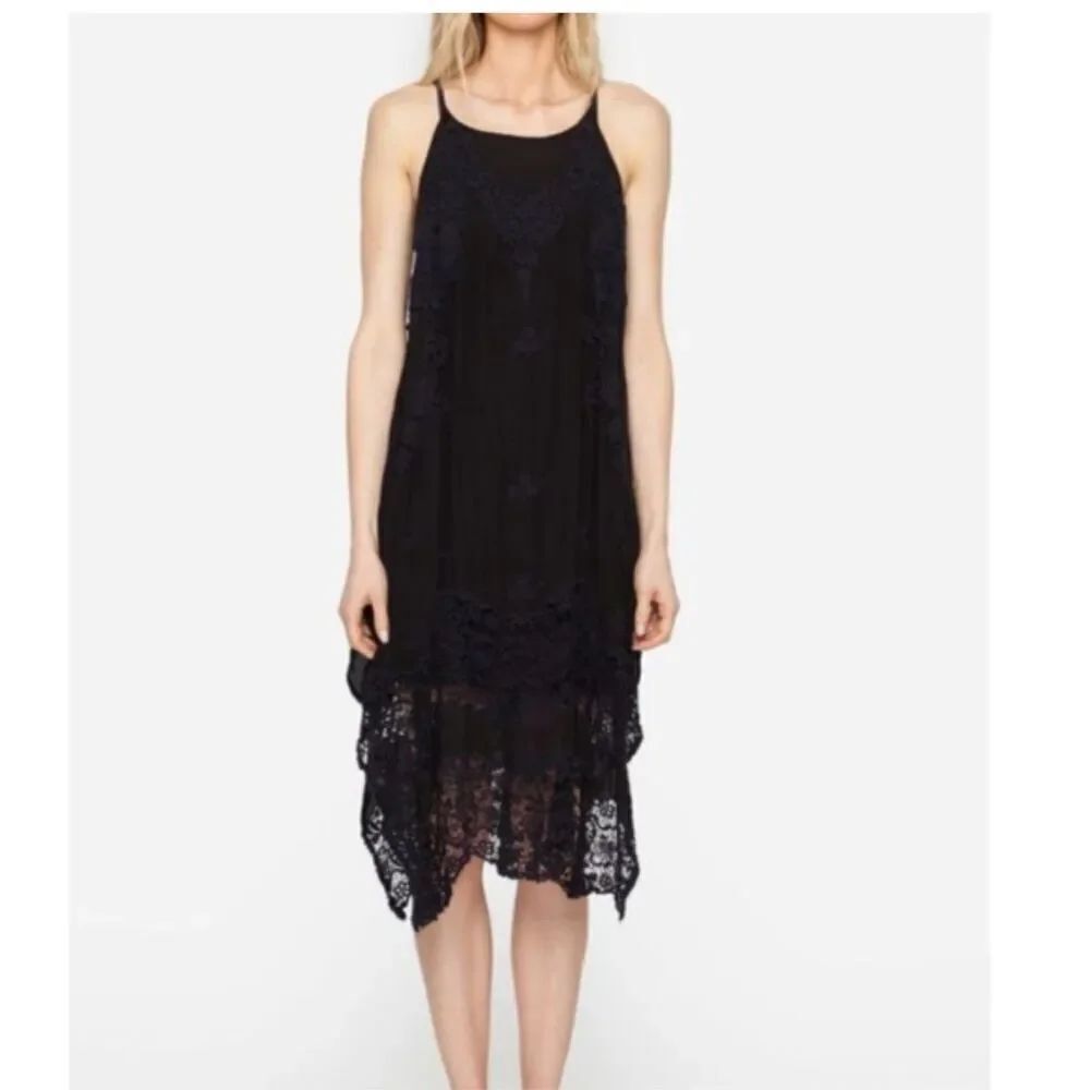Johnny Was Tank slit embroidered boho sleeveless dress S